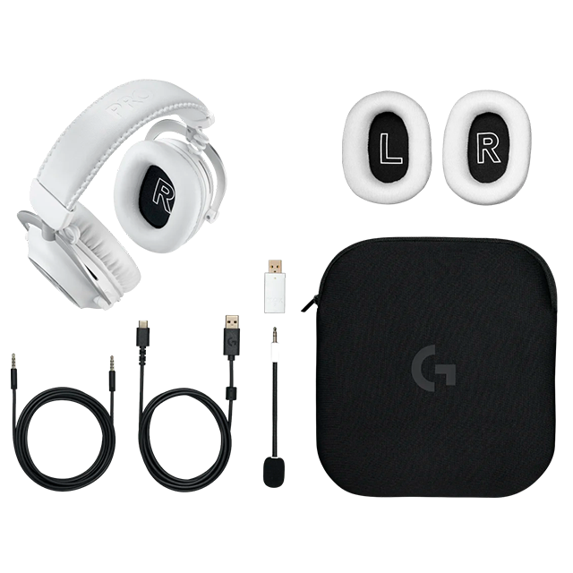 Diadema Logitech G PRO X 2 LIGHTSPEED Inalámbricos, Sonido Pro, Drivers de Grafeno, Blanco – 981-001268