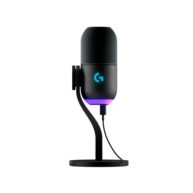 Micrófono Gamer Logitech Yeti GX, Condensador Dinámico USB, Iluminación RGB LIGHTSYNC, Color Negro - 988-000568