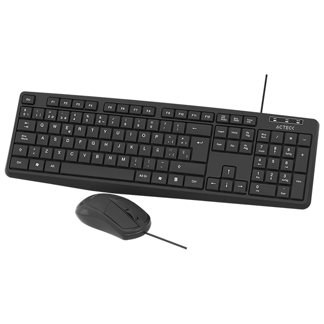 Kit Teclado y Mouse Alámbrico Acteck Creator MK210, USB, Teclado Estándar 105 Teclas, Mouse Óptico 1600 DPI, Negro – AC-928984