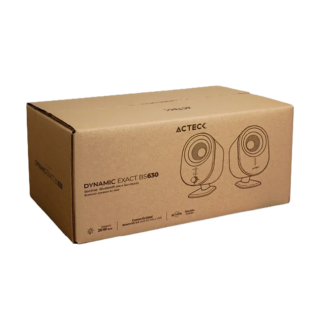 Bocinas Acteck Dynamic Exact BS630, Estéreo 2.0, 20W RMS, Bluetooth 5.0, AUX 3.5 mm, USB, Negro – AC-935869