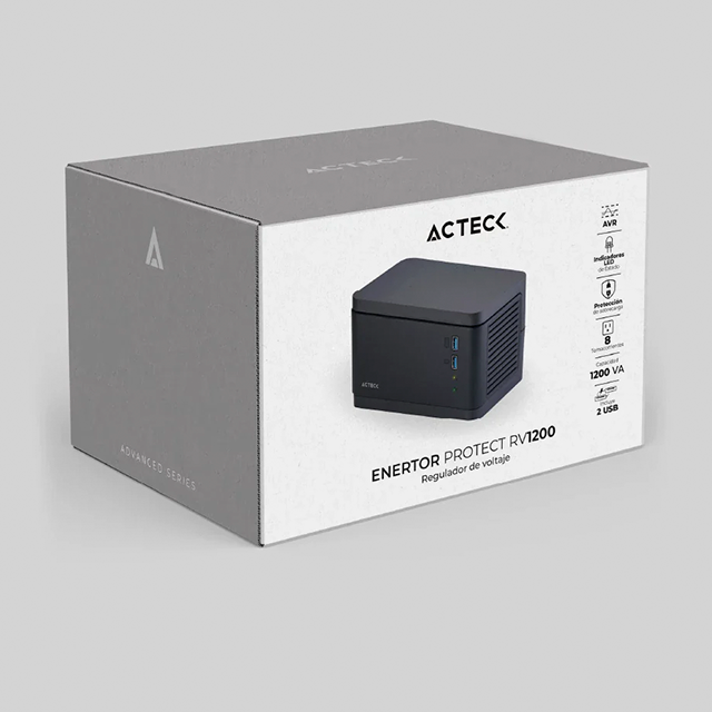 Regulador Acteck RV1200, 600W, 1.200VA, 8 Salidas - AC-938204