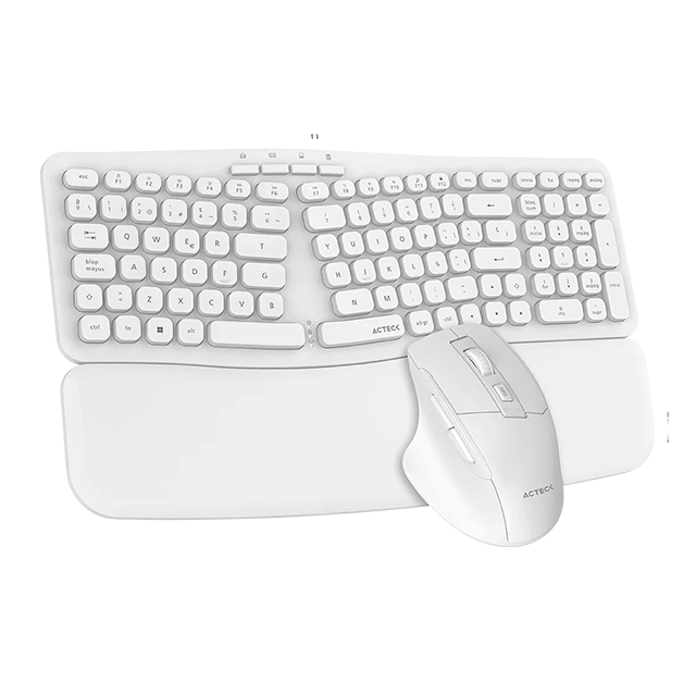Combo de Teclado y Mouse Acteck Creator Ultra Confort MK650, Inalámbrico, USB, Negro, Español, Blanco - AC-939874