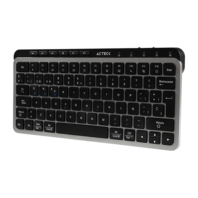 Teclado Multidispositivo Acteck Inspire Krea TI750, 65%, 85 Teclas, 2.4 GHz, Bluetooth 5.1, Membrana Tipo Tijera, Recargable, Negro-Gris – AC-940092