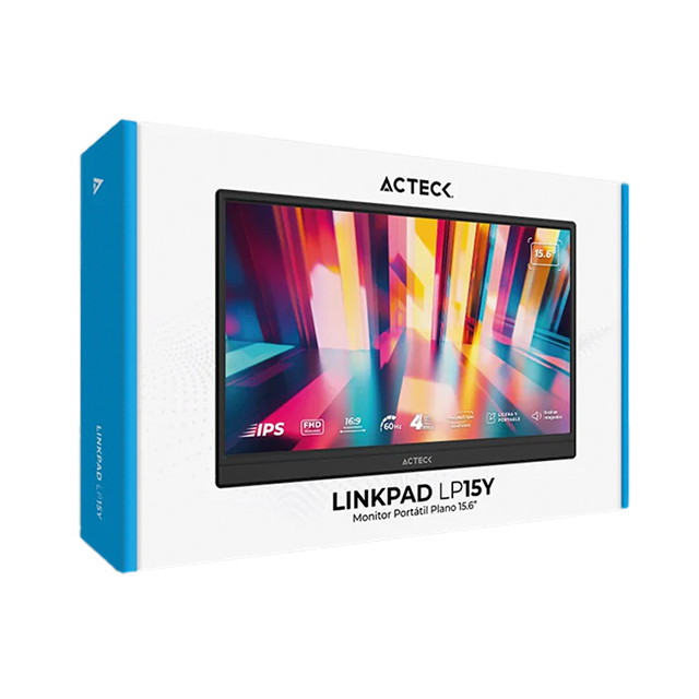 Monitor Portátil Acteck LinkPad LP15Y, 15.6" LCD Full HD 1920x1080, 60Hz, Bocinas Integradas, USB-C/Mini HDMI - AC-943093