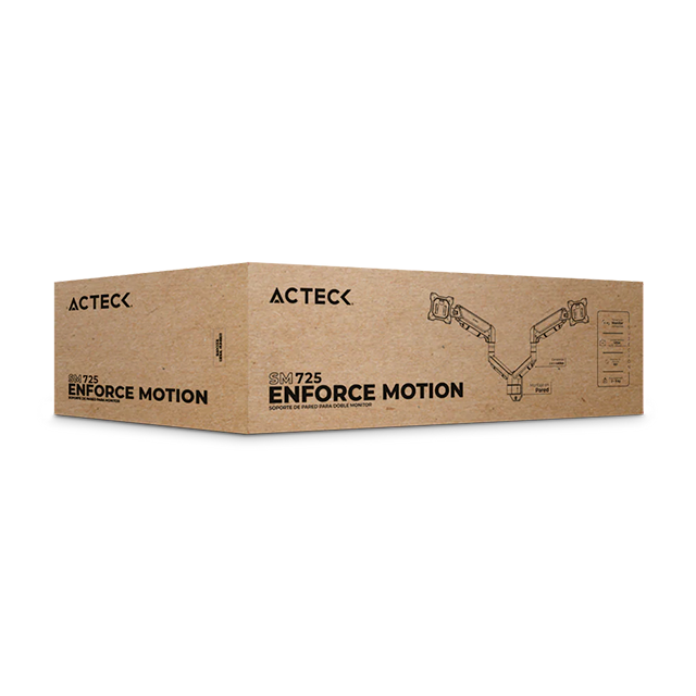 Soporte Doble de Pared para Monitor Enforce Motion SM725, VESA 75×75 / 100×100, Advanced Series, negro – AC-944762