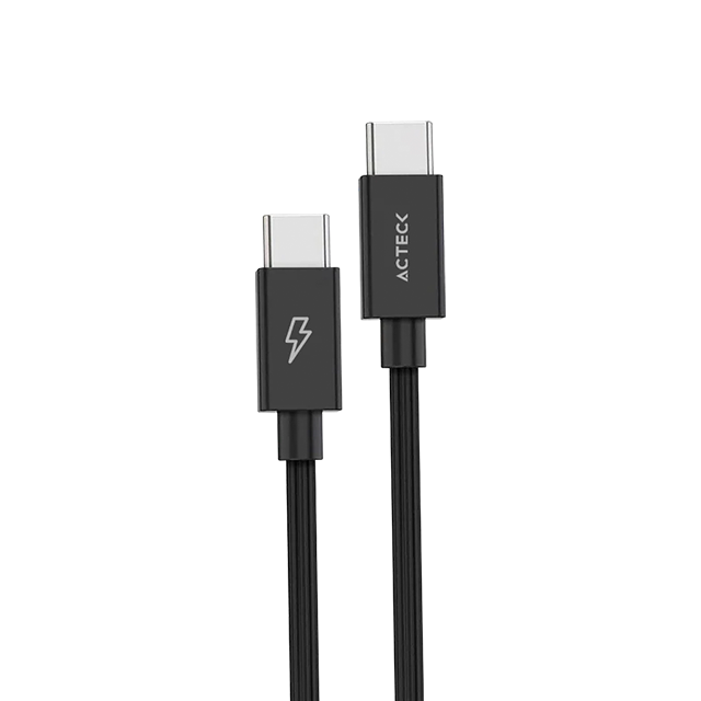 Cable USB-C a USB-C Acteck Lynx Ultra CC900-1, Thunderbolt 5, 80 Gbps, 240 W, 16K 60 Hz, 4K 240 Hz, 1 m, Titanio – AC-945080