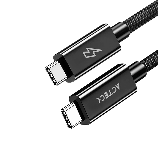 Cable USB-C a USB-C Acteck Lynx Ultra CC900-2, Thunderbolt 5, 80 Gbps, 240 W, 16K 60 Hz, 4K 240 Hz, 2 m, Titanio – AC-945097