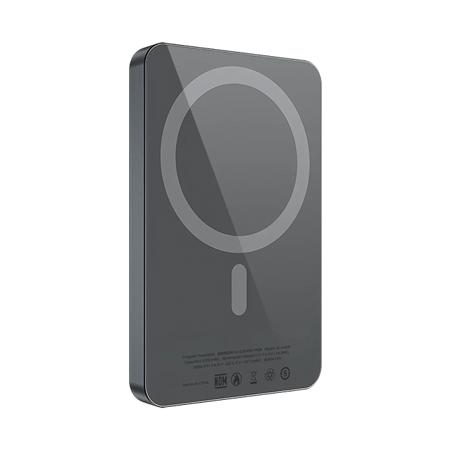 Cargador Powerbank Acteck Energon GO Slim Pro PM50, 5,000 mAh, Carga Inalámbrica Magnética Qi2 20W, USB-C, Negro – AC-945639