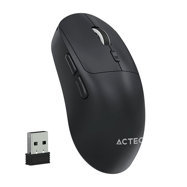 Mouse Ergonómico Multidispositivo Acteck Instinct Click MI484, 3200 DPI, 2.4 GHz + Bluetooth 5.2, 5 Botones, Recargable, Negro – AC-945646