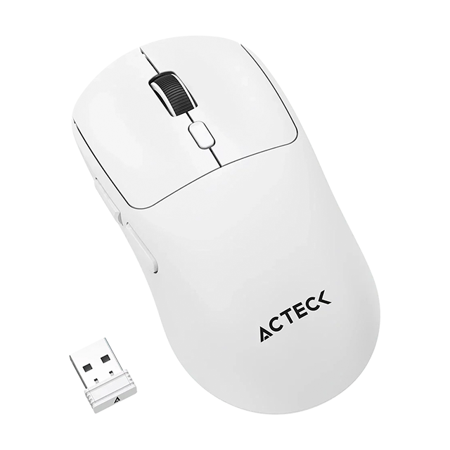 Mouse Ergonómico Multidispositivo Acteck Instinct Click MI484, 3200 DPI, 2.4 GHz + Bluetooth 5.2, 5 Botones, Recargable, Blanco Avena – AC-945653