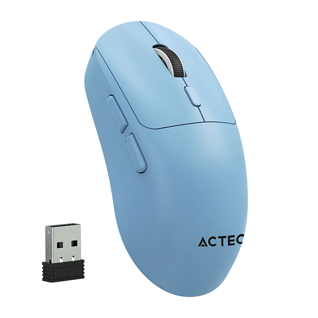 Mouse Ergonómico Multidispositivo Acteck Instinct Click MI484, 3200 DPI, 2.4 GHz + Bluetooth 5.2, 5 Botones, Recargable, Azul – AC-945660