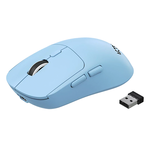 Mouse Ergonómico Multidispositivo Acteck Instinct Click MI484, 3200 DPI, 2.4 GHz + Bluetooth 5.2, 5 Botones, Recargable, Azul – AC-945660
