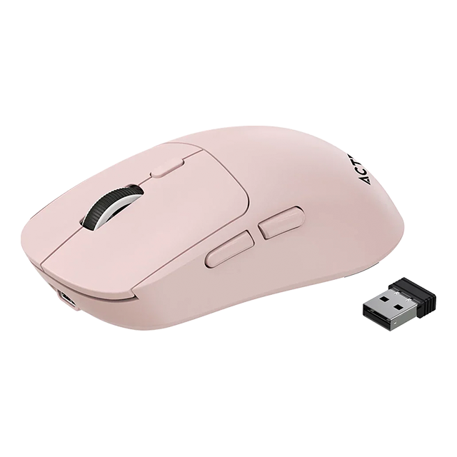 Mouse Ergonómico Multidispositivo Acteck Instinct Click MI484, 3200 DPI, 2.4 GHz + Bluetooth, 5 Botones, Recargable, Rosa – AC-945677