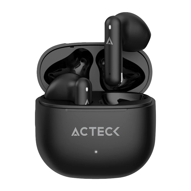 Audífonos Inalámbricos Acteck Flow AIR EF590, Bluetooth 5.4, TWS, Estéreo 2.0, Micrófono, hasta 24 h con Estuche, Negro – AC-945899