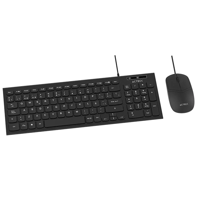 Kit Teclado y Mouse Acteck Creator Compact MK235, Alámbrico USB-A, Teclado 80% de 96 Teclas, Mouse Óptico 1200 DPI, Negro – AC-945936