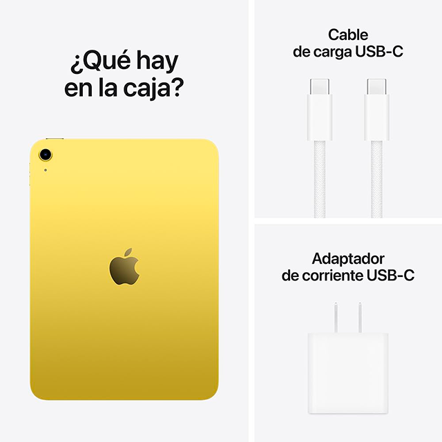 Tablet Apple iPad 11" A16, 128GB, Wi-Fi 6, Liquid Retina, Cámara 12MP, USB-C, Amarillo – MD4D4LL/A