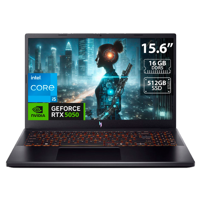 Laptop Gamer Acer Nitro V, 15.6” FHD, Core i5-13420H, RTX 5050 8GB, 16GB RAM, 512GB SSD, Windows 11 – ANV15-52-57BB