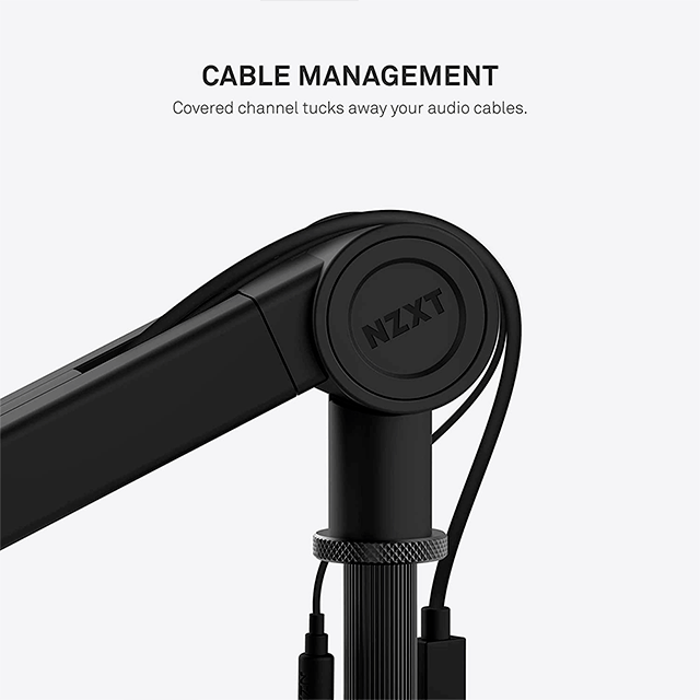 Brazo para micrófono NZXT Boom Arm, articulado con gestión de cables oculta, hasta 1.2 kg, abrazadera de escritorio – AP-BOOMA-B1