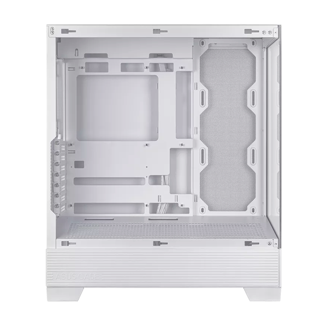 Gabinete ASUS A31 Case White, Mid Tower, ATX, vidrio templado frontal/lateral, soporte AIO 360 mm, GPU 380 mm – ASUS A31 CASE WH