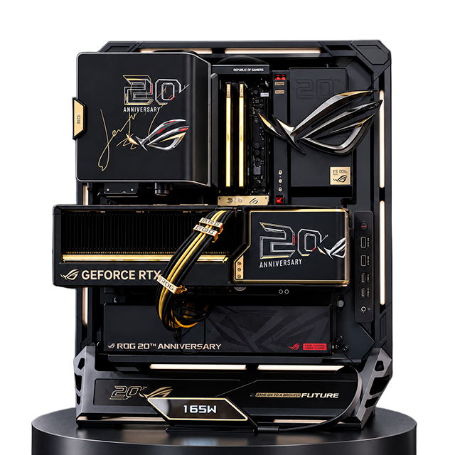 Bundle ASUS ROG Edition 20.º Aniversario, Crosshair X870E Edition 20 + Ryujin 360 Edition 20 + Astral RTX 5090 32GB + Thor 3000W Titanium III + GR20 Edition 20