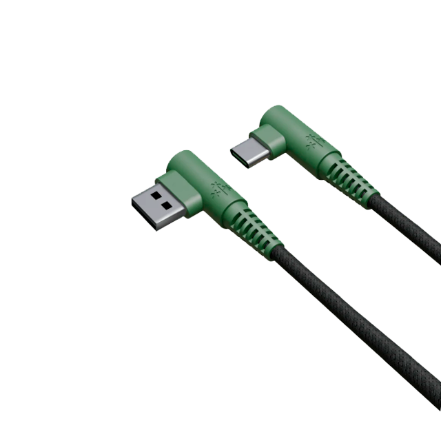 Cable USB-A a USB-C Hune Hiedra Sustentable, Trenzado, Carga Rápida y Datos, Conector 90°, 1.2 m, Verde Bosque – AT-ACC-CA-317BOS