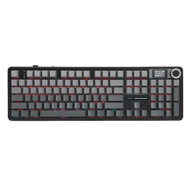 Teclado Mecánico Aula F108PRO Wireless, 100%, switches Zephyr, inglés, inalámbrico, negro/gris – F108PRO Black/Gray