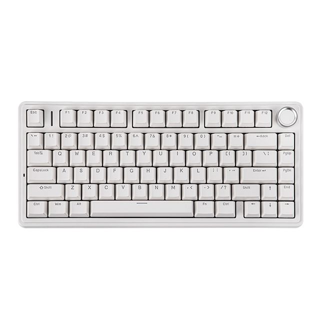 Teclado mecánico Aula F75 alámbrico, 70%, inglés, red switch, pads absorbentes, RGB, blanco – 8500-0061