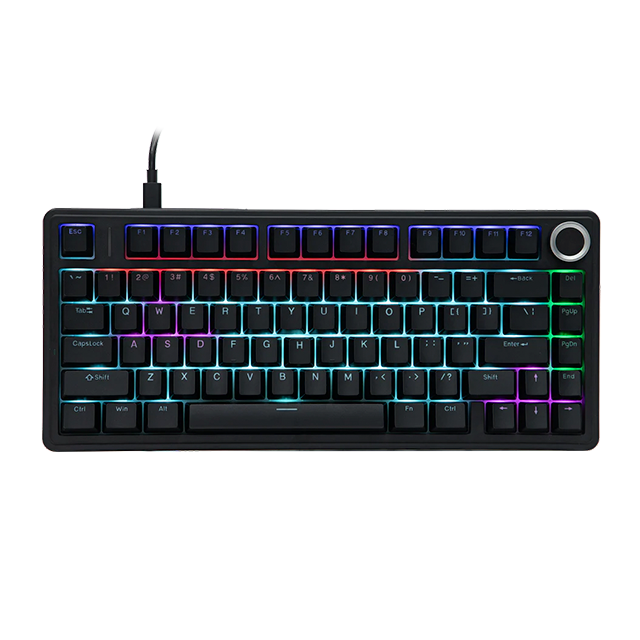 Teclado mecánico Aula F75 alámbrico, 70%, inglés, red switch, pads absorbentes, RGB, negro – 8500-0062