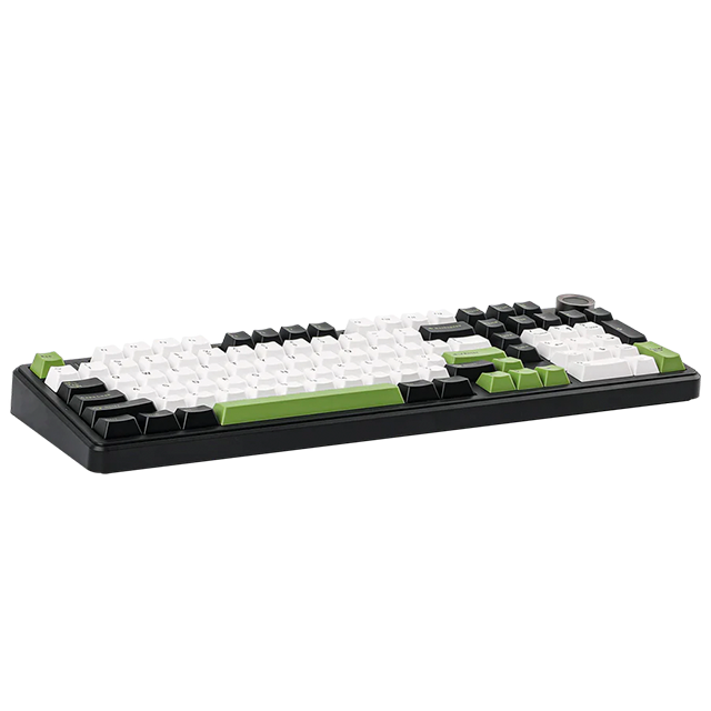 Teclado mecánico Aula F99 alámbrico, 90%, español, red switch, pads absorbentes, RGB, blanco/negro/verde – 8500-0007