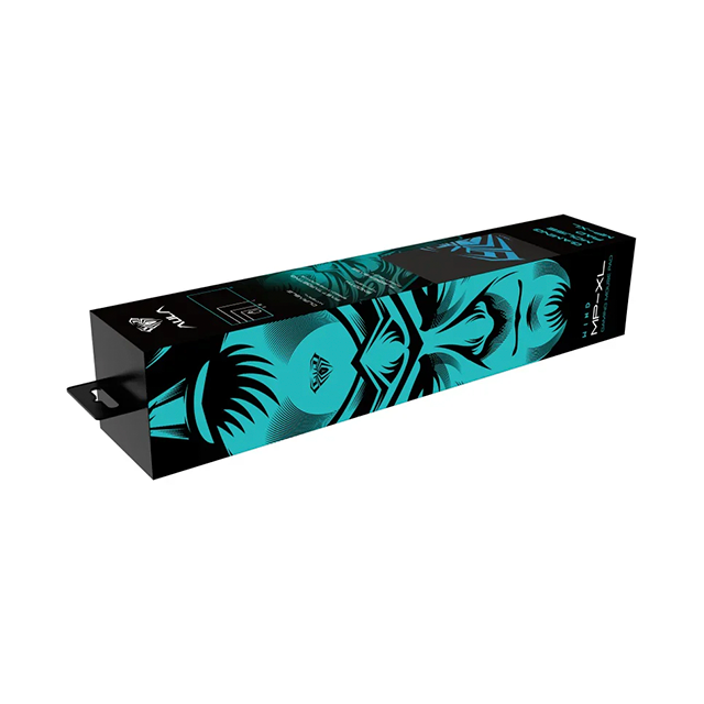 Mousepad Aula MP-XL, 900 × 400 × 3 mm, superficie textil, bordes cocidos, negro/azul – MP-XL
