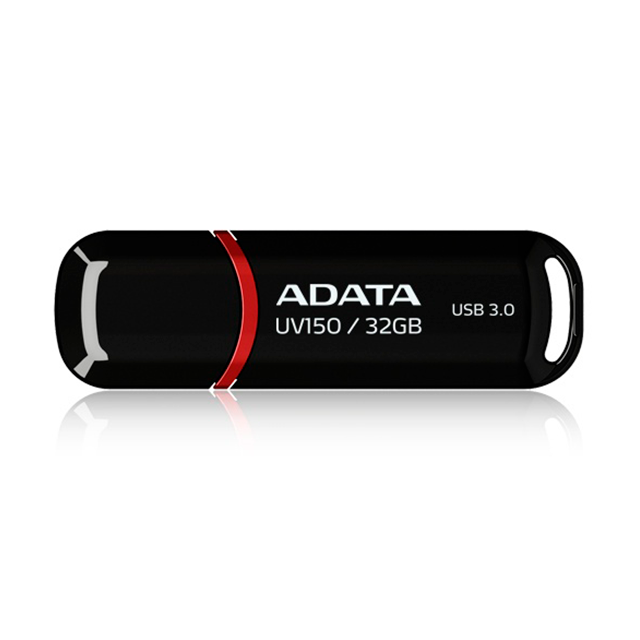 Memoria USB ADATA UV150 32 GB, USB 3.2 Gen 1, Lectura hasta 100 MB/s, Retrocompatible con USB 2.0, Negro – AUV150-32G-RBK