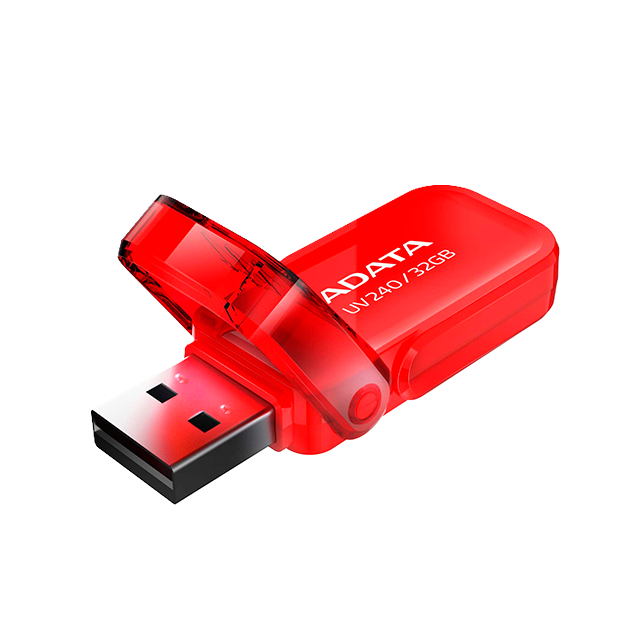Memoria USB ADATA UV240, 32GB, USB 2.0, rojo – AUV240-32G-RRD