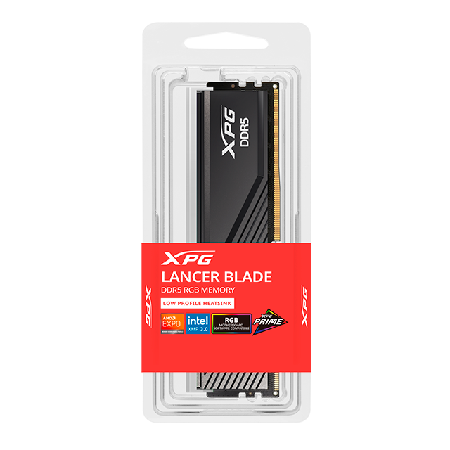 Memoria RAM ADATA XPG Lancer Blade RGB, 16GB, DDR5, 6000MHz, CL40, UDIMM, Negro – AX5U6000C4816G-SLABRBK