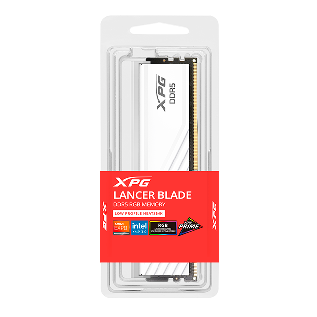 Memoria RAM ADATA XPG Lancer Blade RGB, 16GB, DDR5, 6000MHz, CL40, UDIMM, Blanco – AX5U6000C4816G-SLABRWH