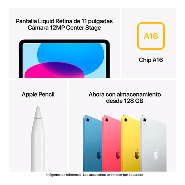 Tablet Apple iPad 11" A16, 128GB, Wi-Fi 6, Liquid Retina, Cámara 12MP, USB-C, Azul – MD4A4LL/A