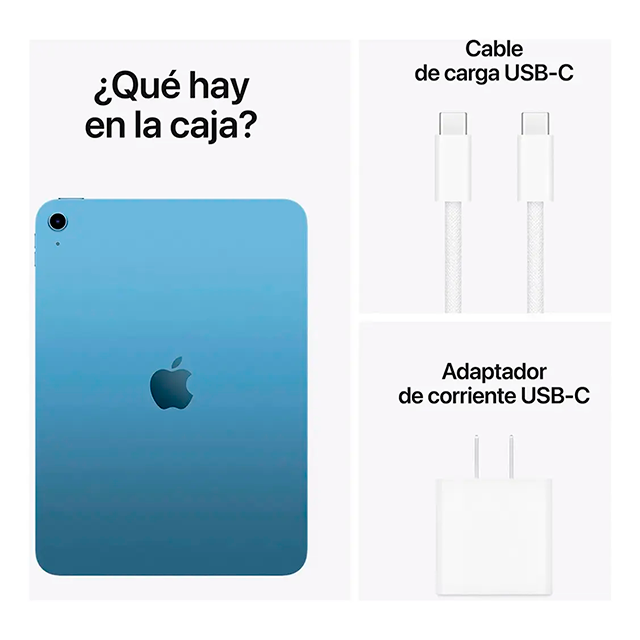 Tablet Apple iPad 11" A16, 128GB, Wi-Fi 6, Liquid Retina, Cámara 12MP, USB-C, Azul – MD4A4LL/A