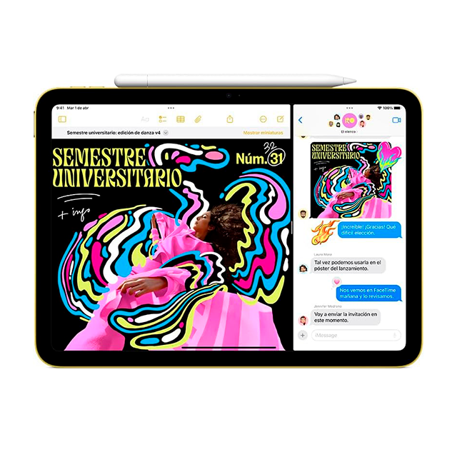 Tablet Apple iPad 11" A16, 128GB, Wi-Fi 6, Liquid Retina, Cámara 12MP, USB-C, Amarillo – MD4D4LL/A
