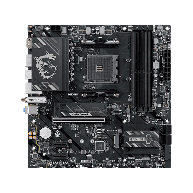 Tarjeta Madre MSI B550M GAMING PLUS WIFI6E, AM4, DDR4 hasta 128 GB, PCIe 4.0, 2× M.2, Wi-Fi 6E, Bluetooth 5.3, Micro-ATX – B550M GAMING PLUS WIFI6E
