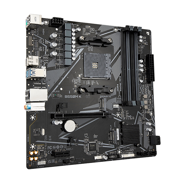 Tarjeta Madre Gigabyte B550M K, Micro-ATX, Socket AM4, DDR4 4733 MHz, x2 M.2
