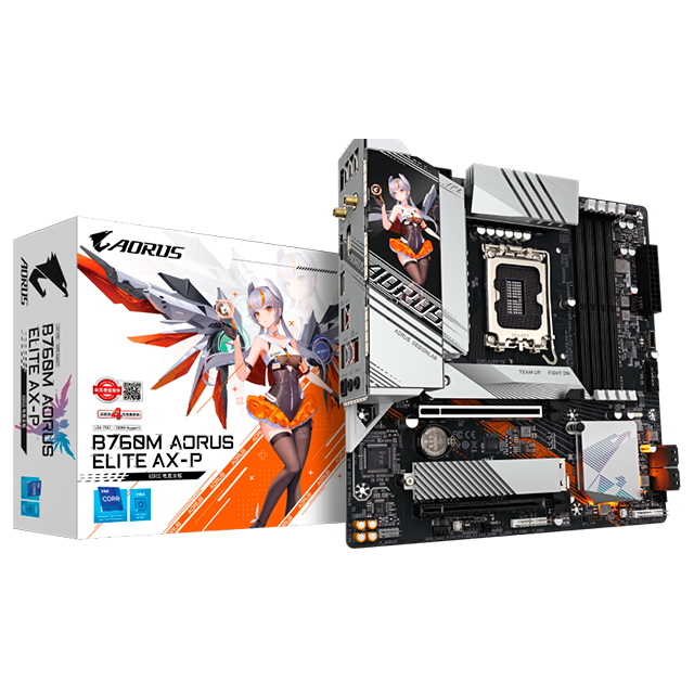Tarjeta Madre Gigabyte B760M AORUS ELITE AX-P, Micro-ATX, LGA1700, DDR5, 2x M.2 PCIe 4.0, Wi-Fi 6E, 2.5GbE – B760M A ELITE AX-P