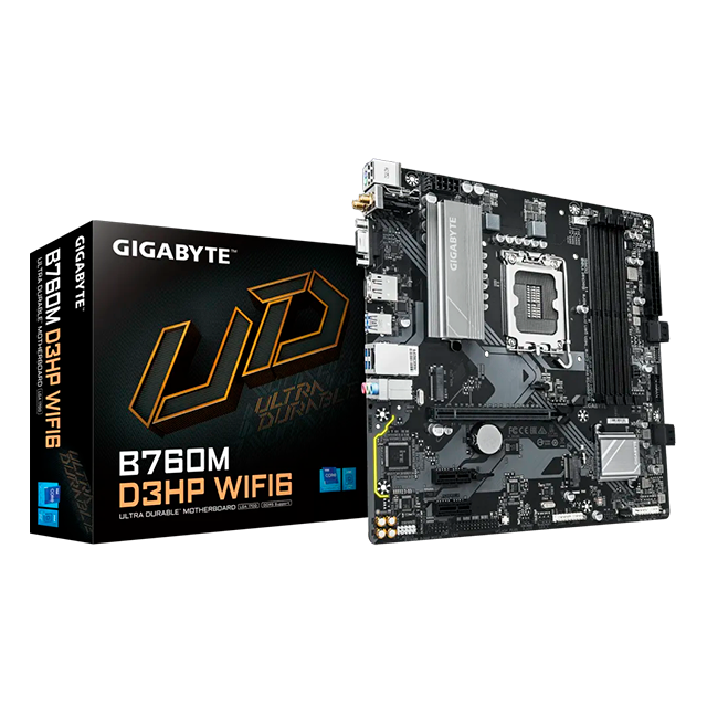 Tarjeta Madre Gigabyte B760M D3HP WIFI6, Micro-ATX, Socket LGA 1700, DDR5 5600Mhz, Wi-Fi 6
