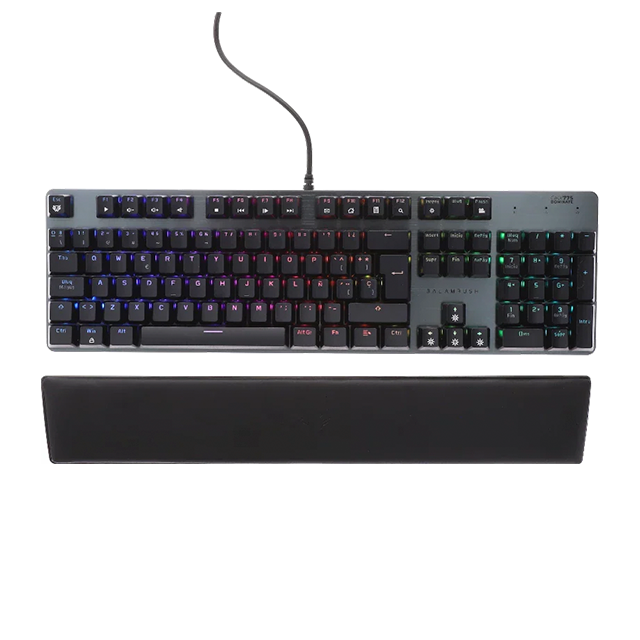 Teclado Gamer Óptico-Mecánico Dominate GKX775, RGB, USB, reposamuñecas acolchado, recargable, Legend Gris – BR-932691