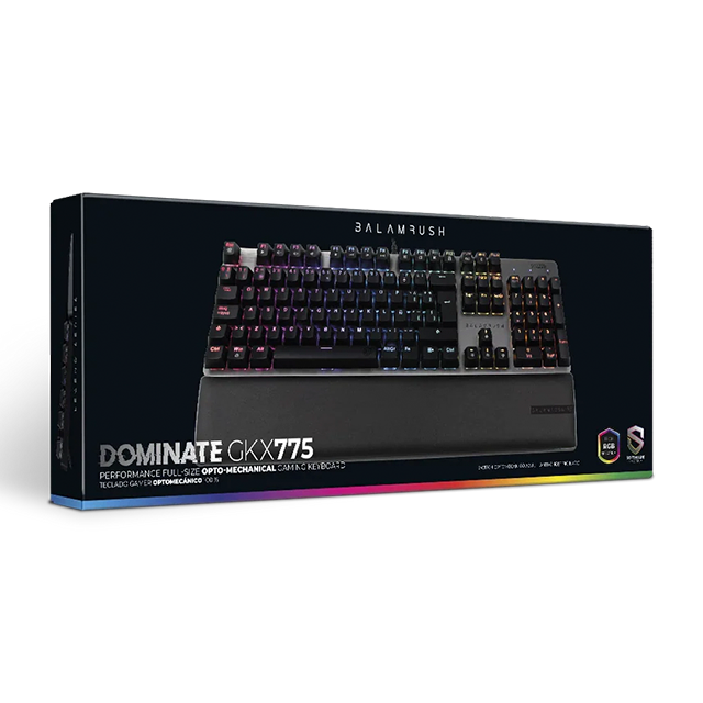 Teclado Gamer Óptico-Mecánico Dominate GKX775, RGB, USB, reposamuñecas acolchado, recargable, Legend Gris – BR-932691