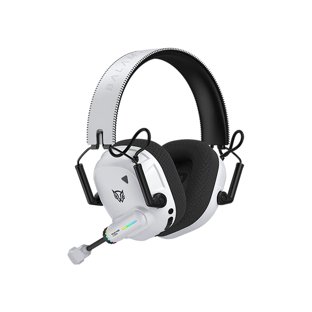 Audífonos Gamer Inalámbricos Pilot Pro HS808, Sonido Envolvente, Micrófono Retráctil, Batería de Larga Duración, Iluminación RGB, Blanco - BR-938594