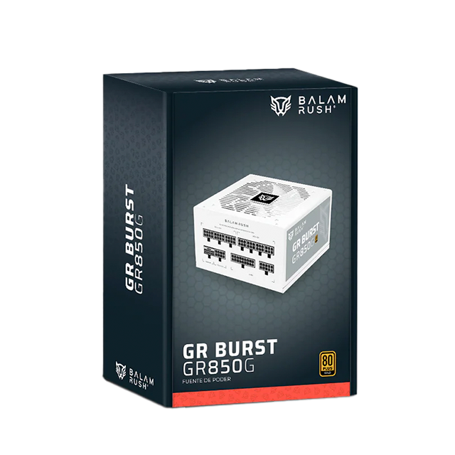 Fuente de Poder Balam Rush GR Burst GR850G Legend Series, 850W, 80 Plus Gold, ATX 3.0, Full Modular, Blanco – BR-940320