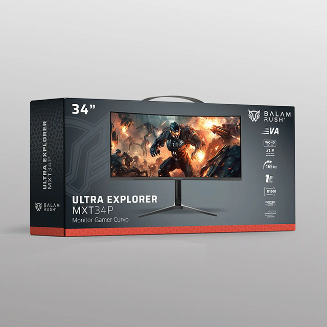Monitor Balam Rush Ultra Explorer MXT34P, 34" Curvo, UWQHD, R1500, VA, Negro - BR-940733  