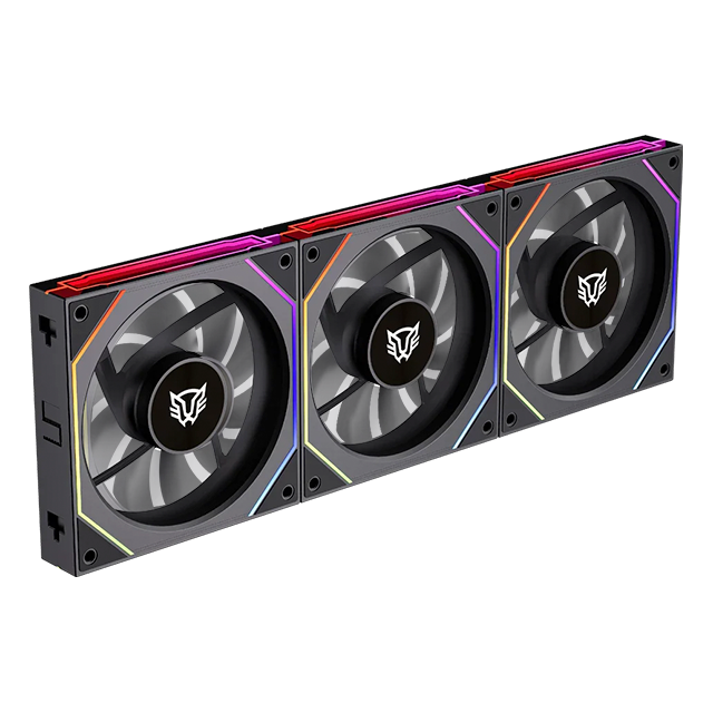Kit de 3 Ventiladores Balam Rush Eolox Link EXL95,120 mm, Daisy-Chain, ARGB, Negro – BR-942089