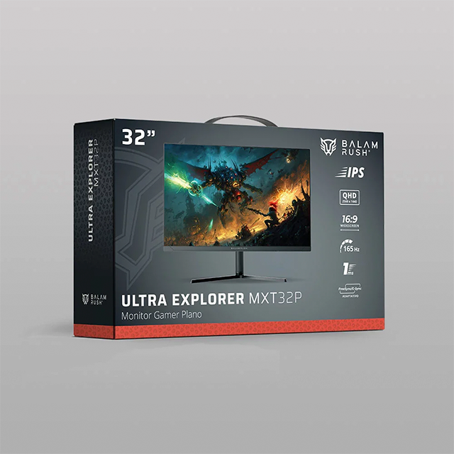 Monitor Balam Rush Ultra Explorer MXT32P, 32",QHD, IPS, 165Hz, 1ms, Plano, Negro - BR-942546  