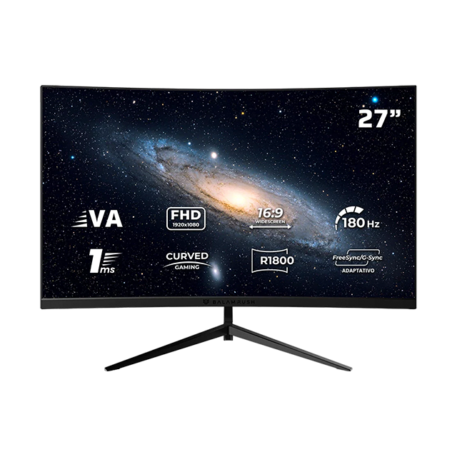 Monitor Gamer Curvo Andromeda MAG27Y 27", Panel VA, FHD, Curvatura R1800, 180Hz, 1ms, FreeSync y G-Sync, Flicker-Free, HDMI 2.1, DisplayPort 1.4, Tipo C Display, Color Negro - BR-942980