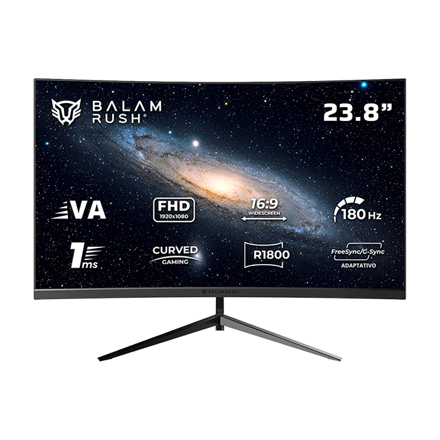 Monitor Gamer Curvo Andromeda MAG24Y 23.8″ VA Full HD, 180 Hz (200 Hz OC), 1 ms, FreeSync, Negro - BR-943031